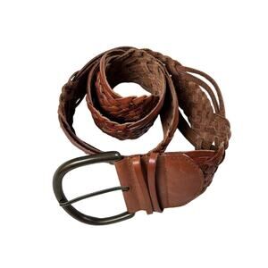 Fossil 2 1/2" Wide Braided Leather Buckle, Size Medium. Bohemian Boho-Chic